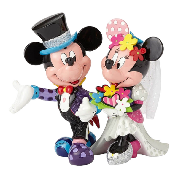 Mickey & Minnie Mouse Wedding Couple Figurine- Disney By Britto