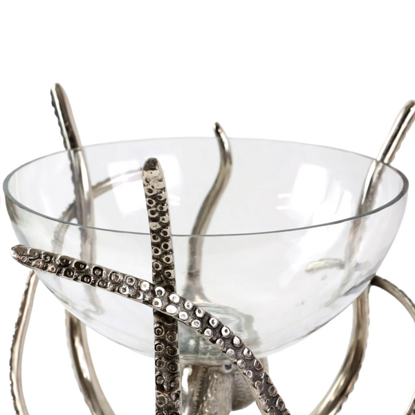 Silver Plated Octopus Champagne & Wine Ice Cooler Glass Bowl