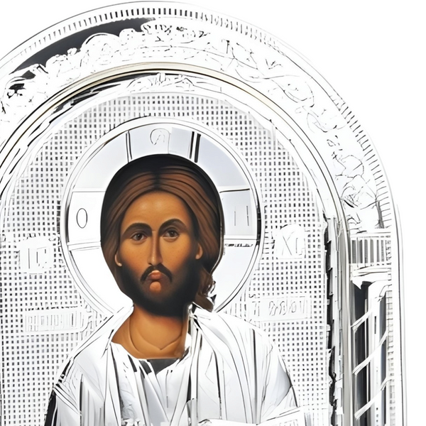 Orthodox Silver Plated Jesus Christ Icon Plaque