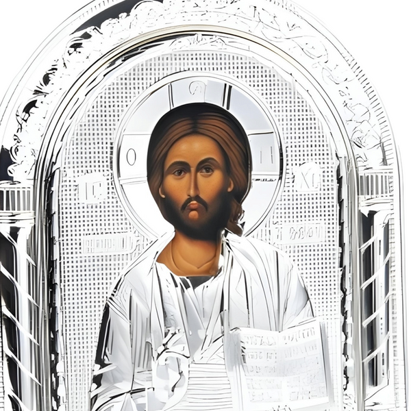 Orthodox Silver Plated Jesus Christ Icon Plaque