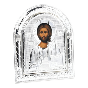 Orthodox Silver Plated Jesus Christ Icon Plaque