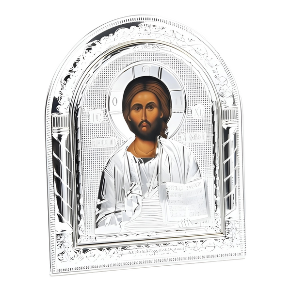 Orthodox Silver Plated Jesus Christ Icon Plaque