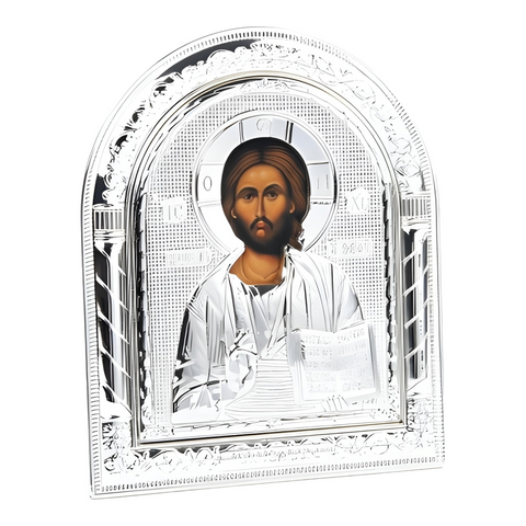 Orthodox Silver Plated Jesus Christ Icon Plaque