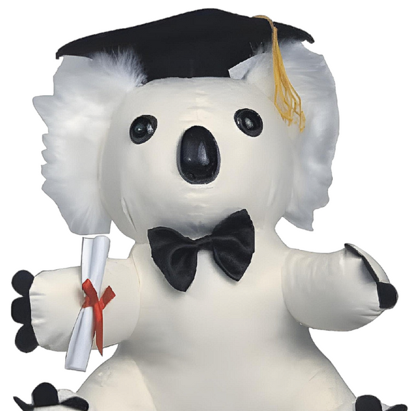 White & Black Graduation Signature Message Koala Bear & Pen Set