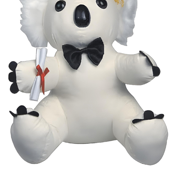 White & Black Graduation Signature Message Koala Bear & Pen Set