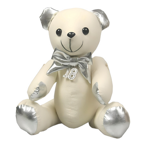 White & Silver Signature Message 18th Birthday Teddy Bear & Pen