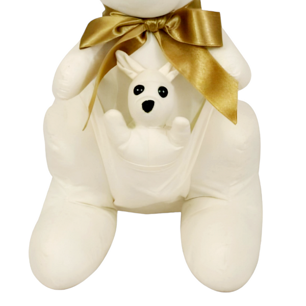 White & Gold Graduation Message Signature Kangaroo & Pen Set