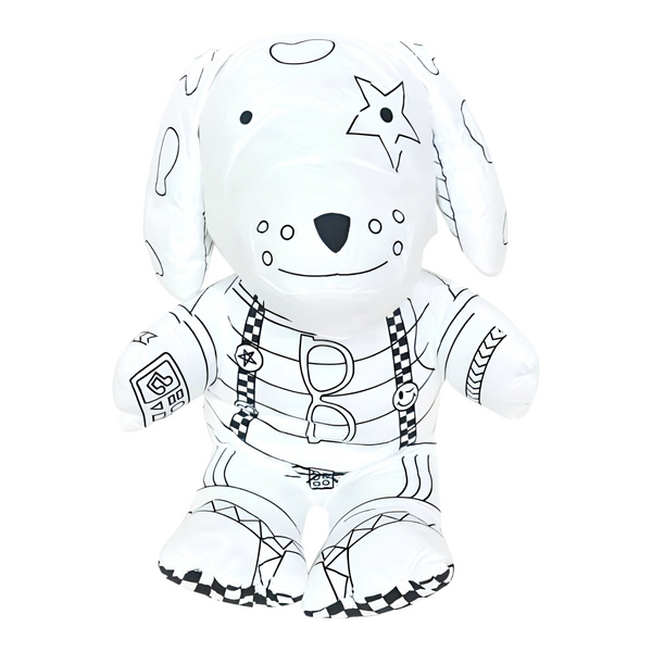 White Colour in Craft Toy Dog & Marker Pens in PVC Bag