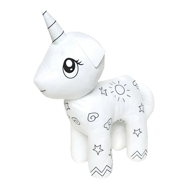 Children's White Colour In Craft Plush Toy Unicorn & Marker Texta Pens