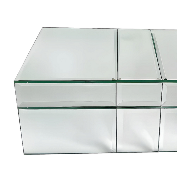 Plain Shiny Silver Plated Rectangle Mirrored Jewellery Box