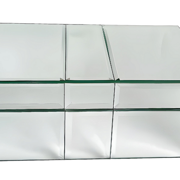 Plain Shiny Silver Plated Rectangle Mirrored Jewellery Box