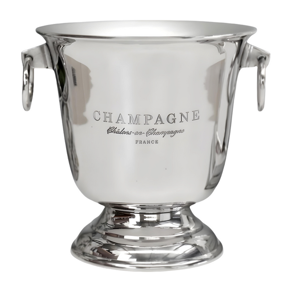 Shiny Silver Plated footed Chalons En Champagne France Ice Bucket with Handles