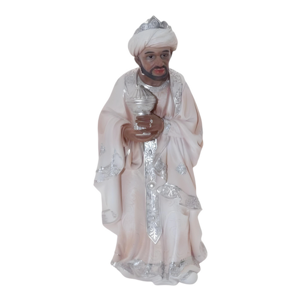 11 Piece Christmas Nativity Scene White & Silver Figurines Display Set- 30cm