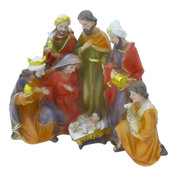 Christmas Nativity Scene Colour Statue