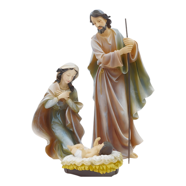 3 Piece Christmas Nativity Holy Family Colour Figurines Display Set