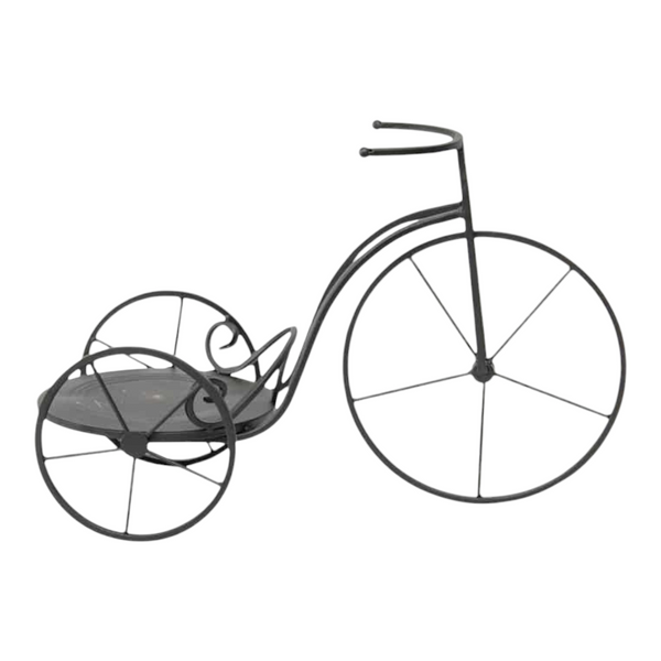Black Decorative Penny Fathering Bicycle Garden Pot Planter Holder