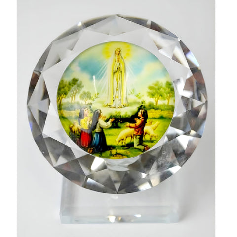 Catholic Crystal Cut Glass Our Lady Of Lourdes Religious Ornament
