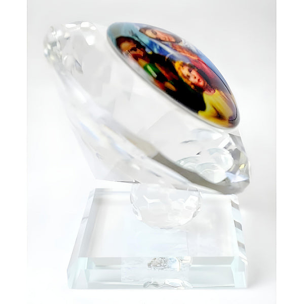 Catholic Crystal Cut Glass The Holy Family Religious Ornament
