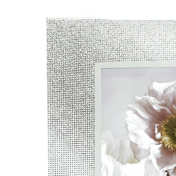 Shiny Silver Glitter Edge Border Photo Frame- 5"x7"