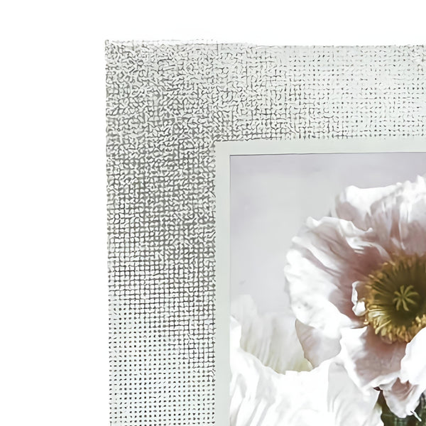 Shiny Silver Glitter Edge Border Photo Frame- 4"x6"