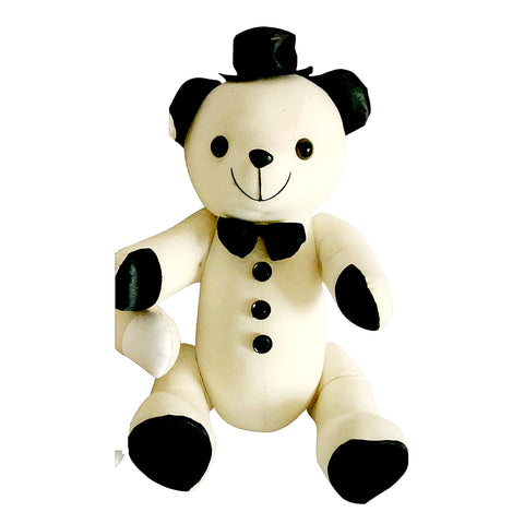 White & Black Wedding Signature Message Groom Teddy Bear & Pen