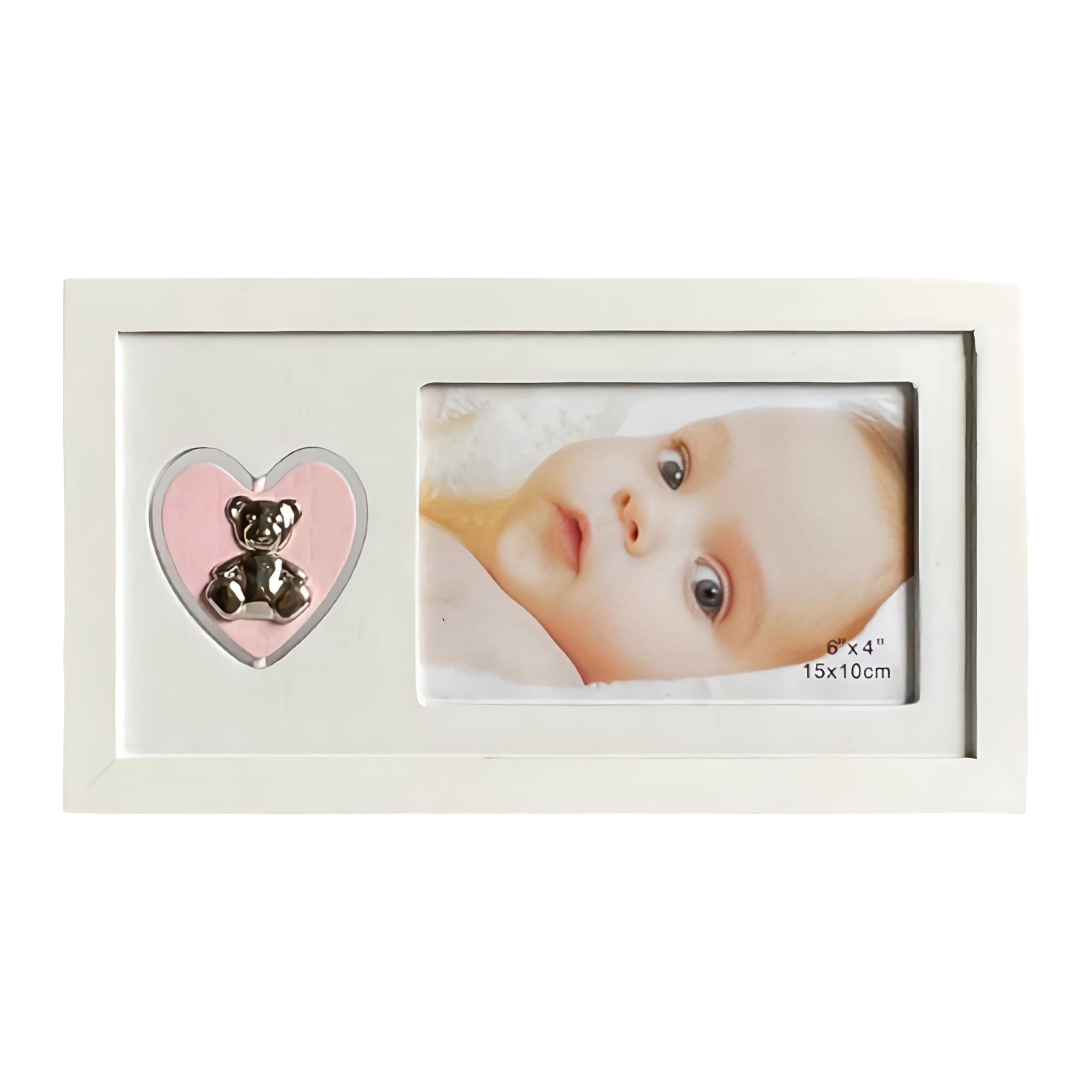 Pink Baby Girl Photo Frame & Rotating Double Sided Heart