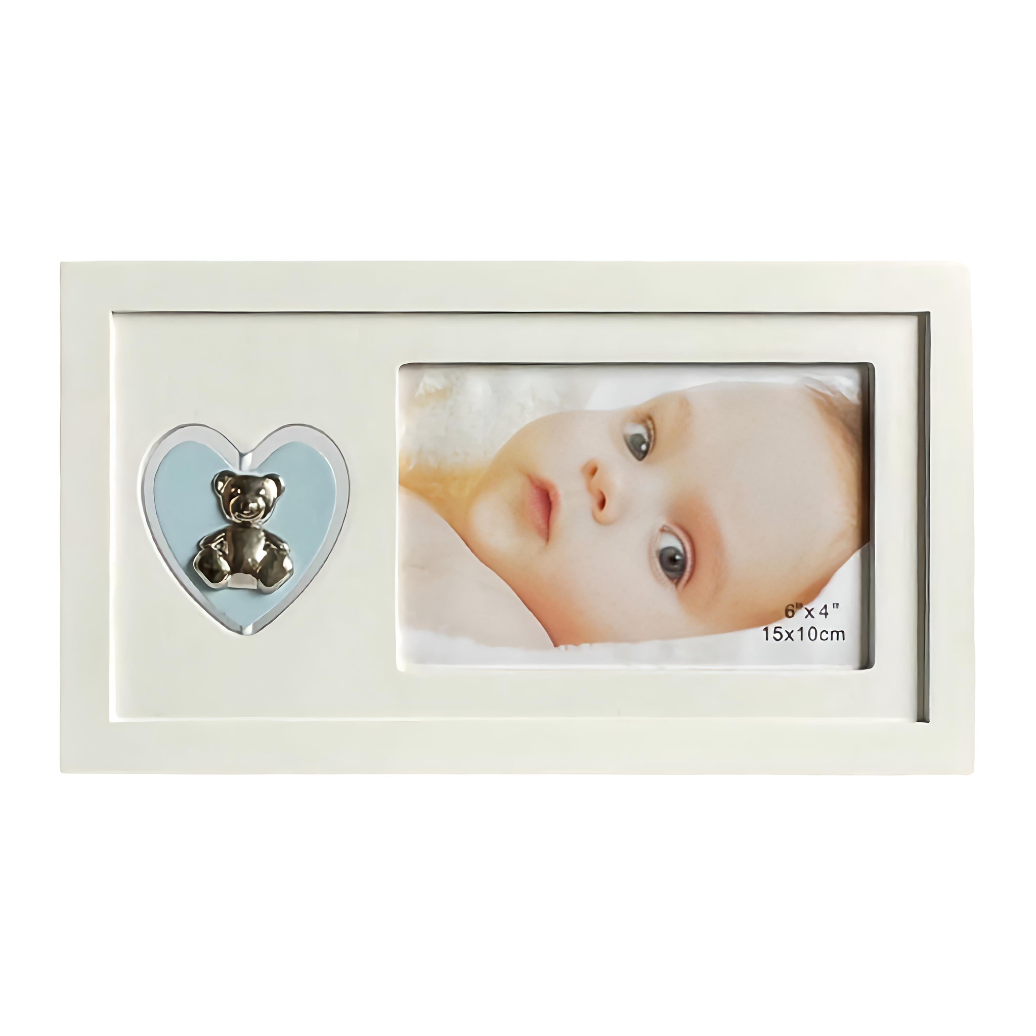 Blue Baby Boy Photo Frame & Rotating Double Sided Heart