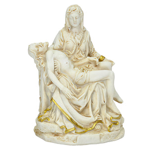 Holy Mother Mary & Jesus Pieta with Gold Trim Statue