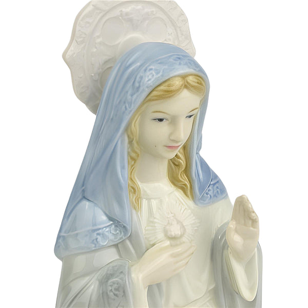Holy Mother Mary with Halo Porcelain Religious Statue