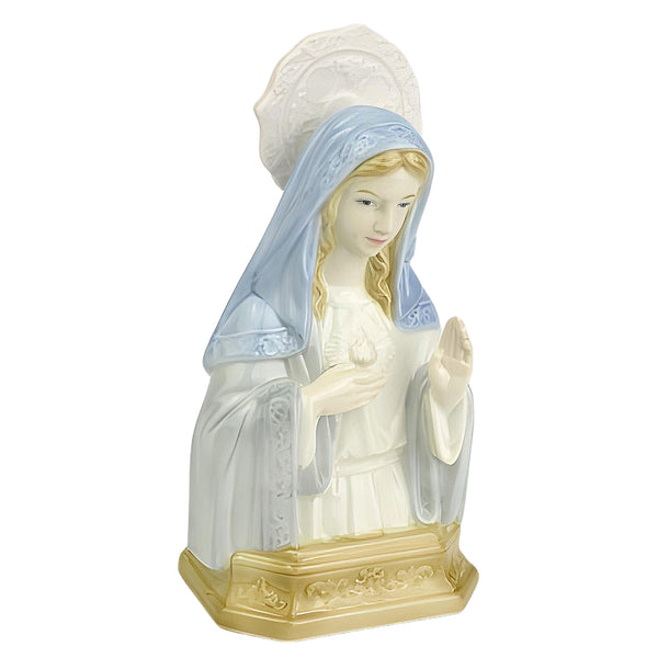 Holy Mother Mary with Halo Porcelain Religious Statue