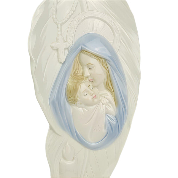 Holy Mother Mary Holding Child Porcelain Religious Statue