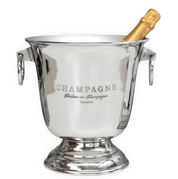 Shiny Silver Plated footed Chalons En Champagne France Ice Bucket with Handles
