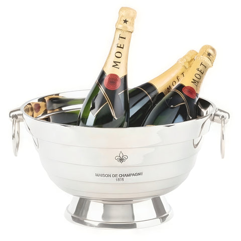 Silver Plated Footed Maison De Champagne Ice Cooler Bucket with Handles