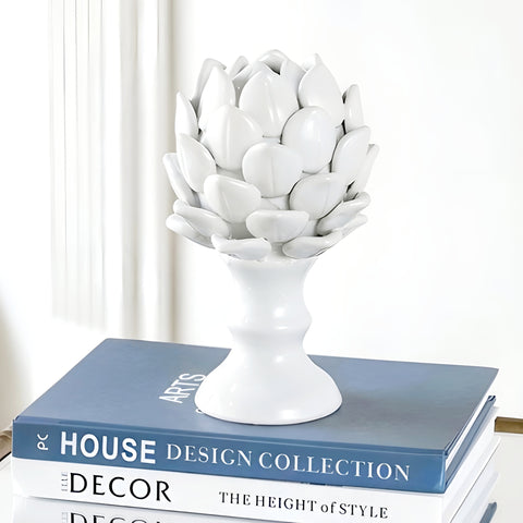 White Decorative Tabletop Artichoke Figurine- 26cm
