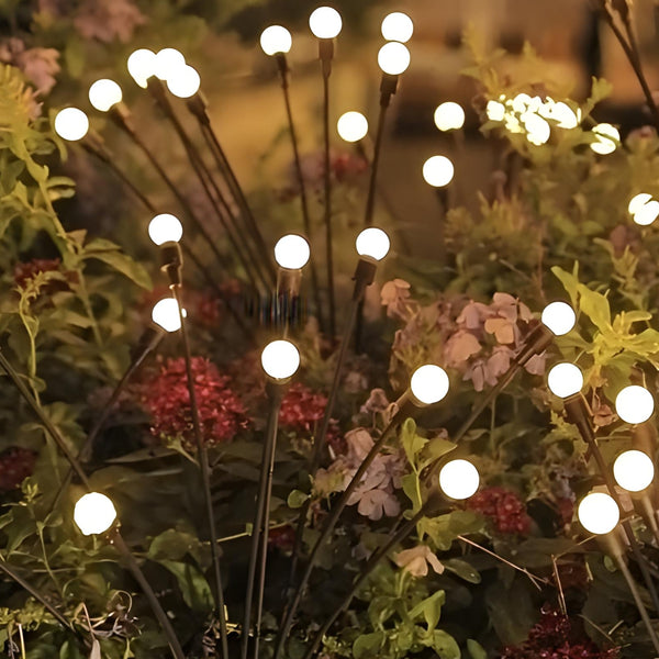 Set 2 Firefly Solar Powered Outdoor Garden Stakes Lights