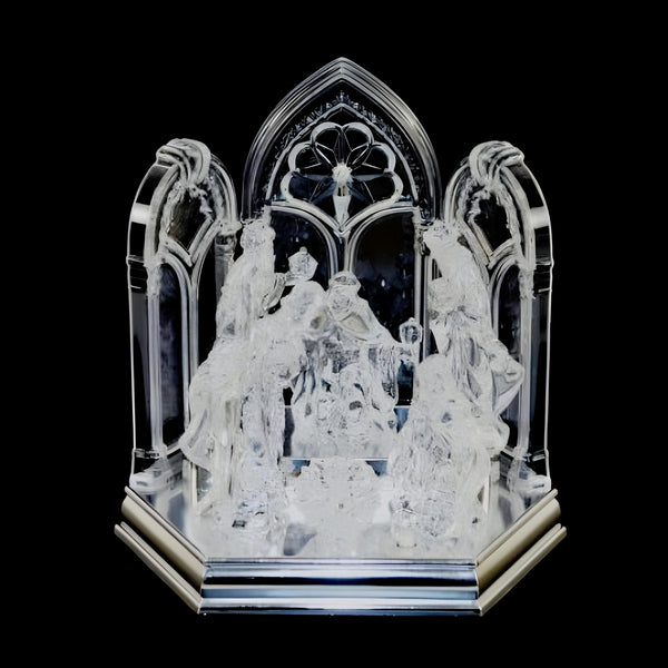 Acrylic Christmas Musical & Light Up Nativity Scene Statue