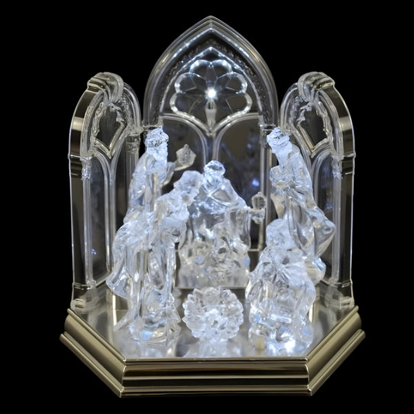 Acrylic Christmas Musical & Light Up Nativity Scene Statue