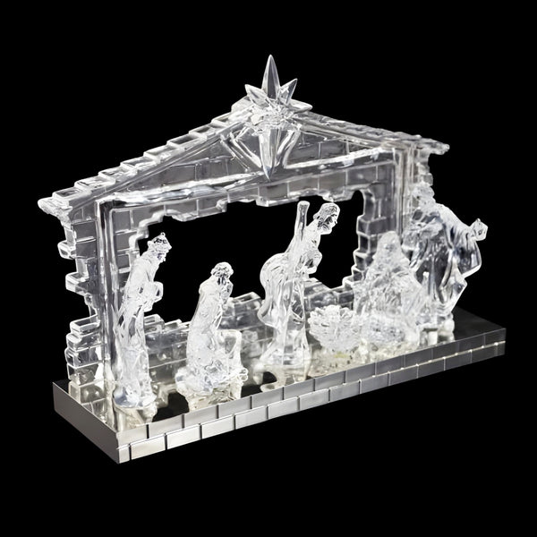 Acrylic Christmas Musical & Light Up Nativity Scene Statue