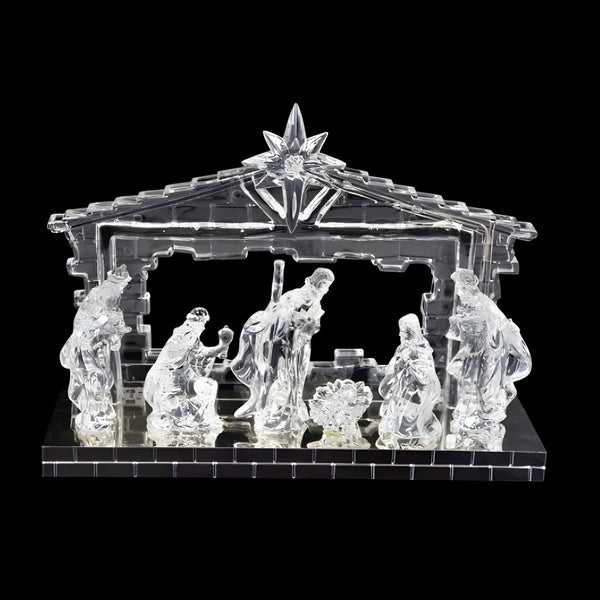 Acrylic Christmas Musical & Light Up Nativity Scene Statue