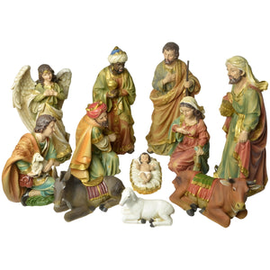 11 Piece Large Christmas Nativity Scene Colour Figurines Display Set- 46cm
