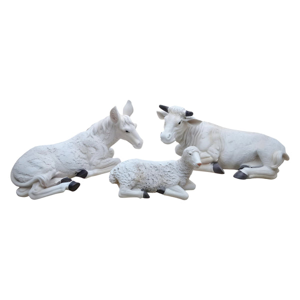 11 Piece Large Christmas Nativity Scene White & Silver Figurines Display Set- 61cm