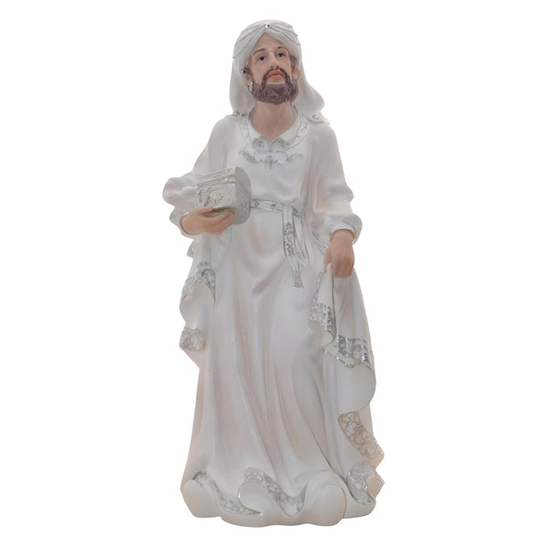 11 Piece Large Christmas Nativity Scene White & Silver Figurines Display Set- 61cm