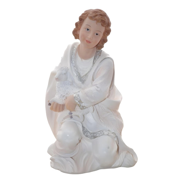 11 Piece Large Christmas Nativity Scene White & Silver Figurines Display Set- 61cm