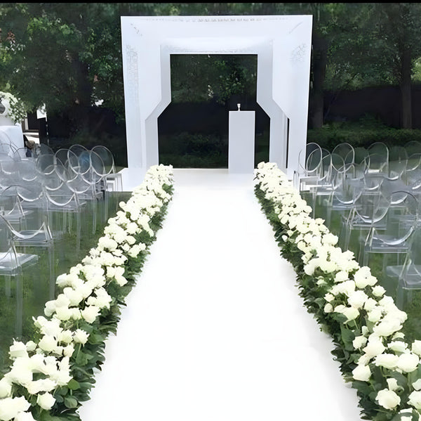 10 metres x 1 metre White Aisle Runner Carpet- Non Woven Felt Fabric
