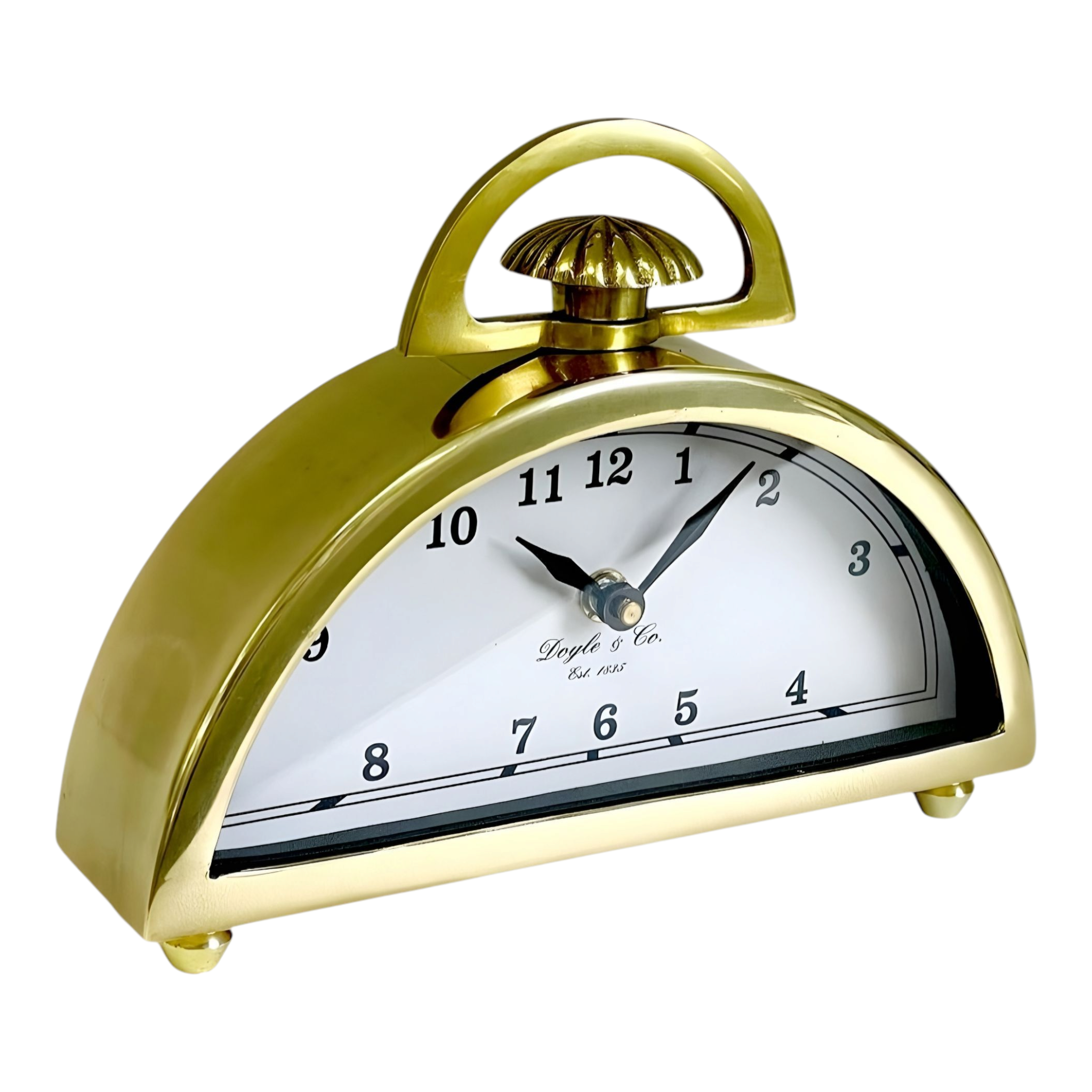 Gold Plated Crescent Mantel Clock