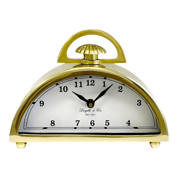 Gold Plated Crescent Mantel Clock