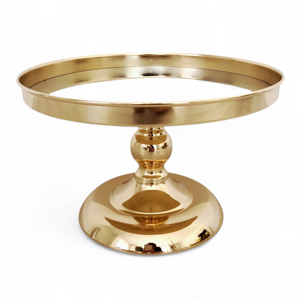 Round Gold Plated Frame & Glass Mirror Top Cake Stand- 30cm