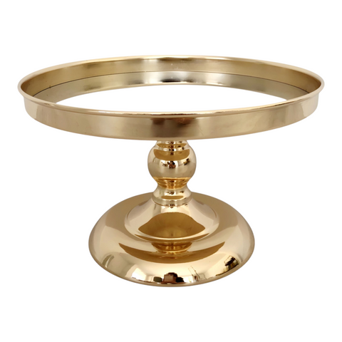 Gold Frame & Glass Mirror Top Cake Stand- 30cm