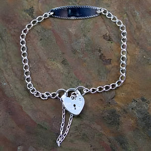 Sterling Silver Baby Identity Name Bracelet & Padlock