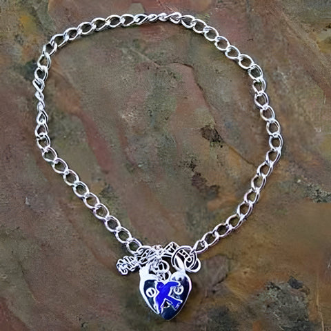 Sterling Silver Baby Bracelet & Blue Bird and Padlock